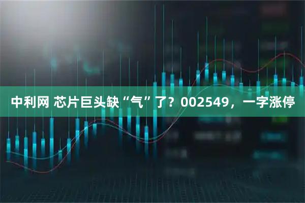 中利网 芯片巨头缺“气”了？002549，一字涨停