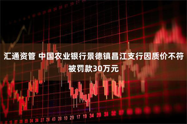 汇通资管 中国农业银行景德镇昌江支行因质价不符被罚款30万元